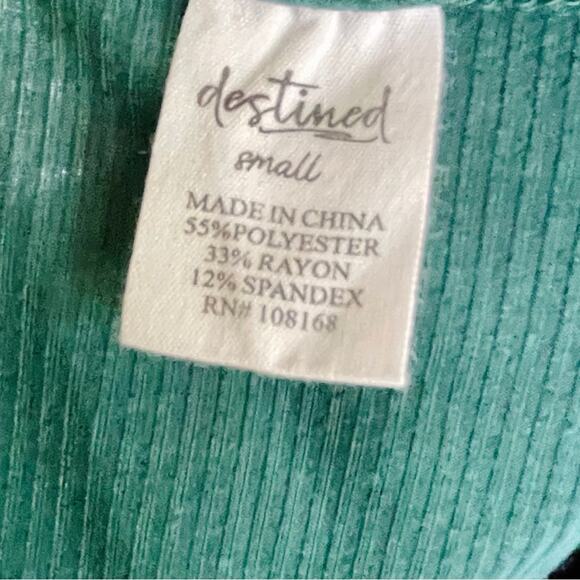 Tilly’s Forest Green Ribbed Crop Top Small Soft Coquette Y2K Fall - Picture 7 of 10